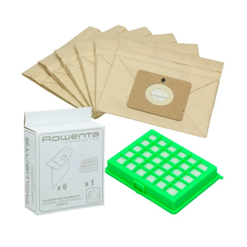 Filtro hepa con bolsas de aspirador para Rowenta Compacteo ZR004101