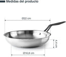 LACOR Origin Stainless Steel Frying Pan 22cm - Model 47322