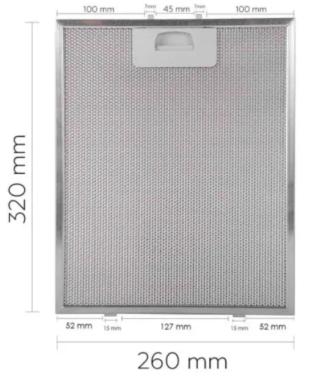 Cata, Nodor pack de dos filtros de campana extractora 2800905 260 x 320 mm